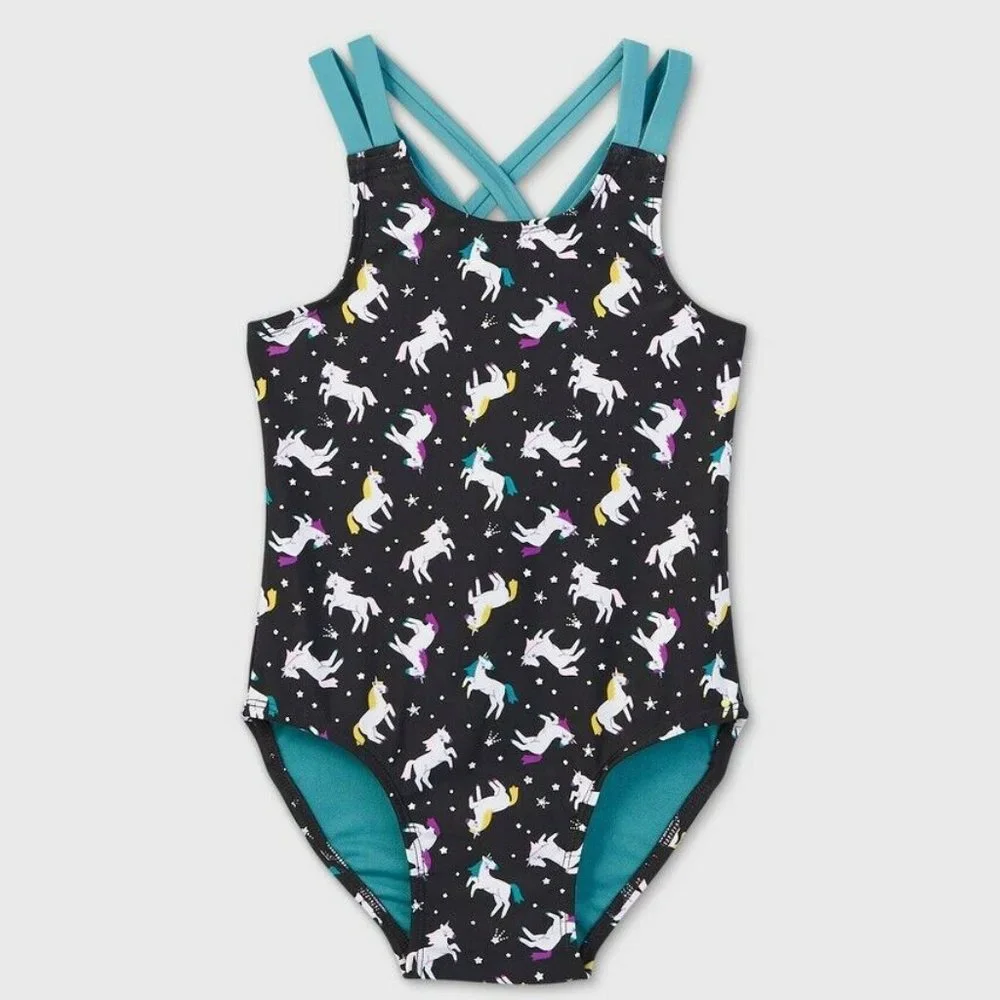 🎁 10/$25-Unicorn 1-piece bathing suit, size 2T